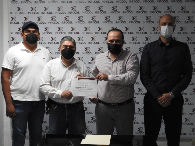 ENTREGA CONSTANCIA AL SINDICATO DEL AYUNTAMIENTO DE COLIMA