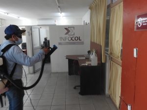 SANITIZAN LAS INSTALACIONES DE INFOCOL PARA PREVENIR EL COVID 19
