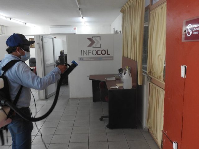 SANITIZAN LAS INSTALACIONES DE INFOCOL PARA PREVENIR EL COVID 19