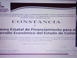 SE ENTREGA CONSTANCIA DE CUMPLIMIENTO A SEFIDEC