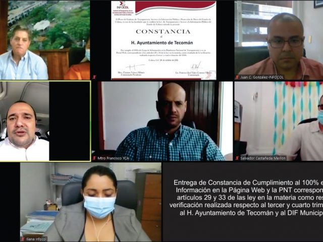 SE ENTREGA CONSTANCIA DE CUMPLIMIENTO AL AYUNTAMIENTO DE TECOMÁN Y DIF
