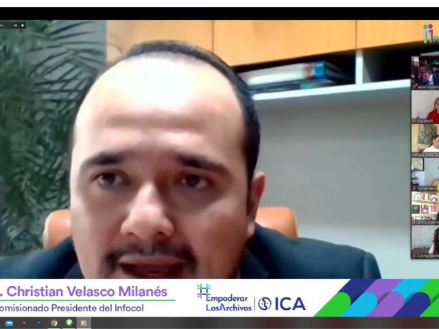 El comisionado presidente de Infocol, participa como ponente en la conferencia organizada por el Infoem: “Empoderando las rutas locales para implementar la Ley General de Archivos. Las decisiones de la Suprema Corte de Justicia de la Nación en los casos de legislación de Colima y Jalisco”.